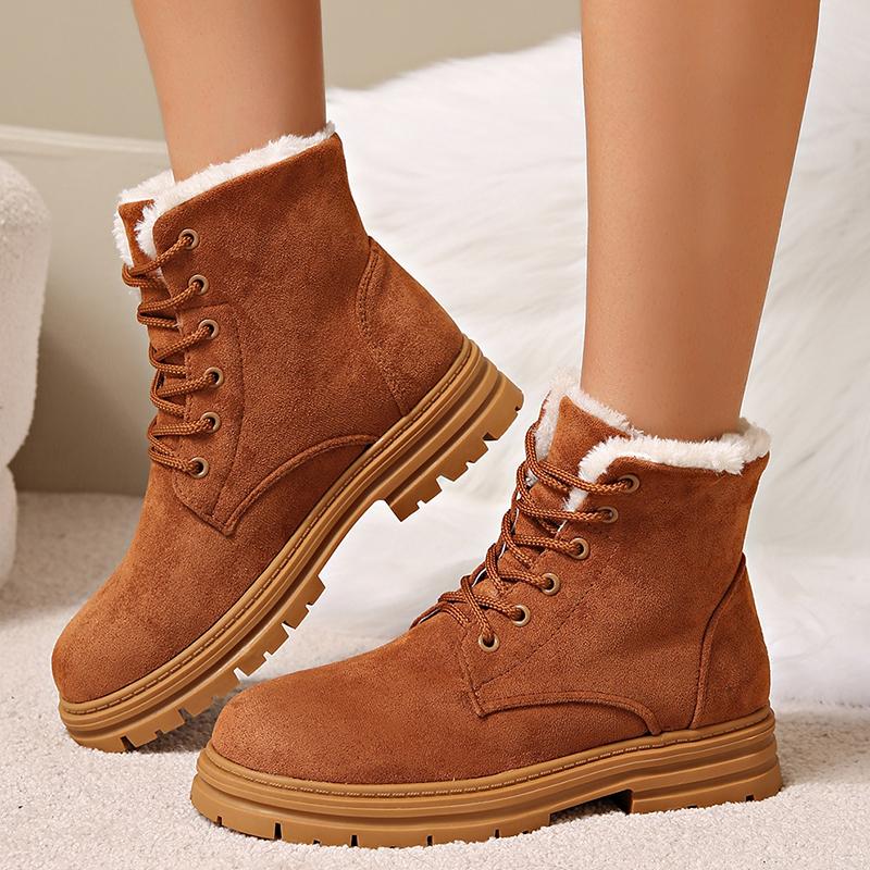 

мода Женские зимние плюшевые теплые ботильоны из искусственной замши Нескользящие зимние ботинки Женские модные высокие кроссовки на шнуровке на платформе 42 хаки