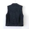 Fashion Design Sequins Summer Autumn Women's Waistcoat Korean Leeveless Denim Jeans Jacket Vest