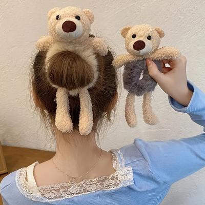 Simpatico orso di peluche corda per capelli di coniglio moda donna elastici per capelli ragazze fascia elastica per capelli anello per capelli supporto per coda di cavallo accessorio per capelli