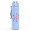 1PC Pink Flamingo Party Silhouette Print 750ml Color Plastic Sports Water Bottle Leakproof Flip Straw Lid Suitable for Sports Office Home Use