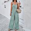 Women'S Overalls With Elegant Spring And Summer Temperament, Solid Color Sleeveless Camisole Vest, Short Jumpsuit Pants