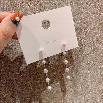 Brincos de Borla de Pérola Estilo Celebridade Coreana