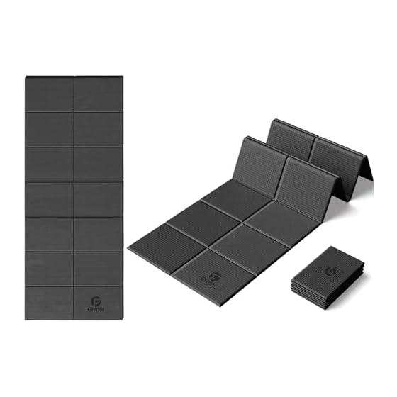 Gruper Yoga Mat 6mm Foldable Yoga Mat Exercise Mat Stretch Mat Strength Training Mat Fitness Mat Foldable Training Mat PVC Indoor Exercise Pilates