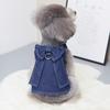 Pet Denim Dress Puppy Summer Dress Cute Bow-Knot Dog Dress Spring Summer Pet Clothes