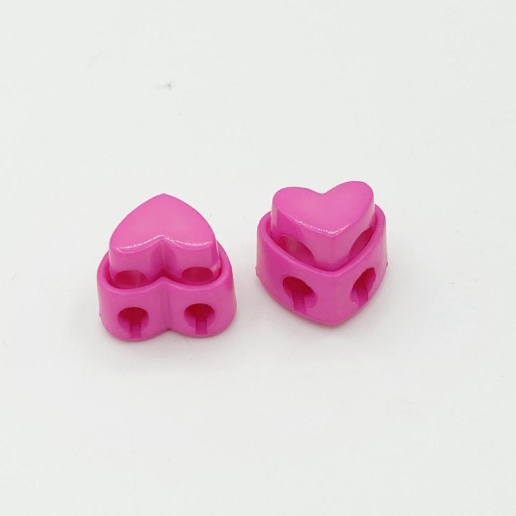 5Pcs Colorful Garment Stoppers Heart-Shaped Plastic Cord Locks Double Hole Spring Toggle Anti-Slip Stoppers Garment Accessories