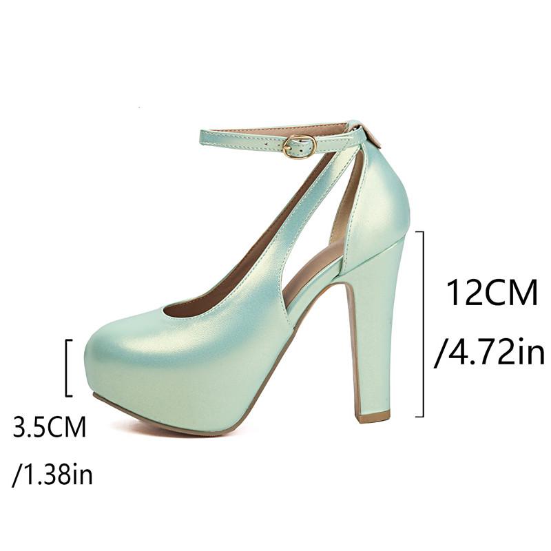 Women's High-heeled Single Shoes Spring and Summer New Waterproof Table Thick Heel Large Size Versatile Low-top Shoes