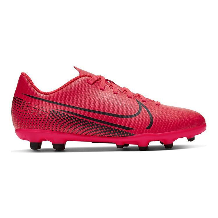 Nike Mercurial Vapor 13 Club Round Toe Lace-Up Non-Slip Shock Absorbing Durable Low-Top Soccer Shoes Kids Sneaker Pink AT8161-606