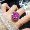 New Rose Cut Aaa Zircon Crystal Pendant Necklaces Stud Earrings Rings For Women Fashion Luxury Wedding Anniversary Jewelry Sets