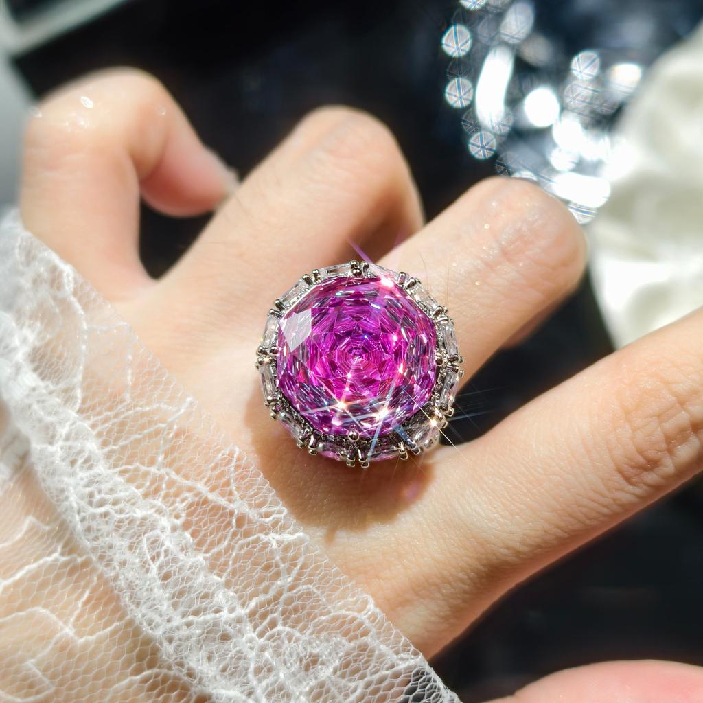 New Rose Cut Aaa Zircon Crystal Pendant Necklaces Stud Earrings Rings For Women Fashion Luxury Wedding Anniversary Jewelry Sets