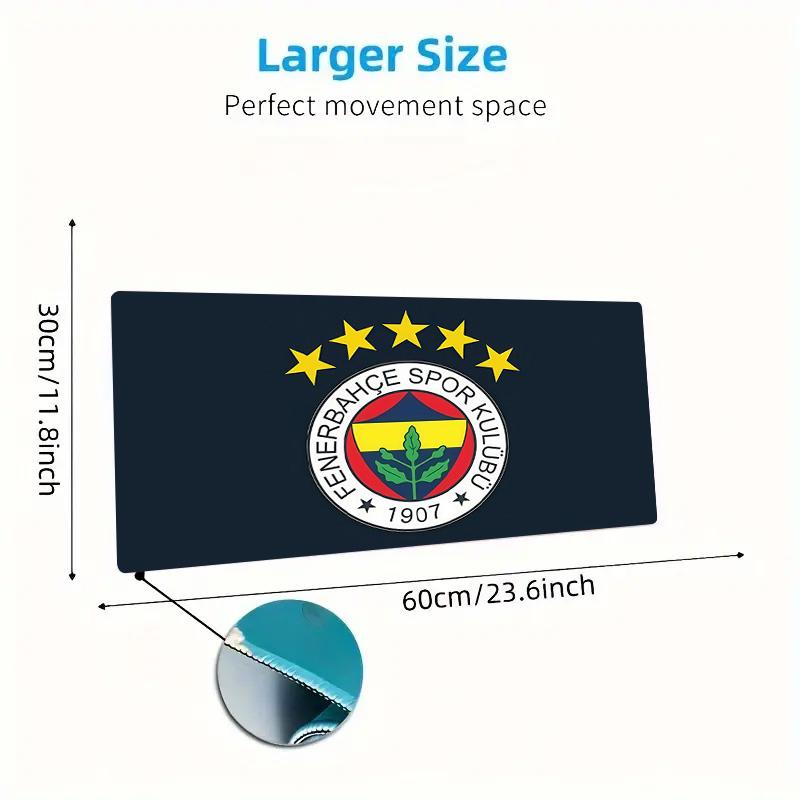 Fenerbahce Druck Kissen Rutschfest Laptop Tablet Großes Mauspadd XXL Matte Mini-PC Spielmatte Mit Verriegeltem Rand