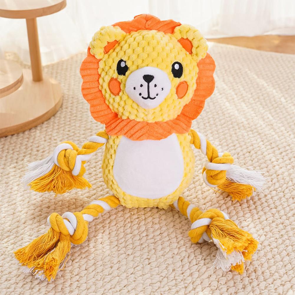 Colorful Animals Shaped Dog Stuffed Plush Bite Toy Interactive Pet Toy for Fun Pet Cotton Rope Chew Resistan Squeaky Toy