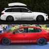 Car Sticker Grid Flag Side Stripe Sticker Waterproof Door Side Window Trim Self Adhesive Sticker Auto Exterior Decor Accessories