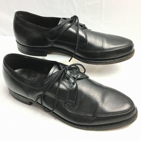 

60s Vintage DEAUVILLE Rare CORFAM Leather U-Tip Business Shoes Black size 9 26.5-27.0