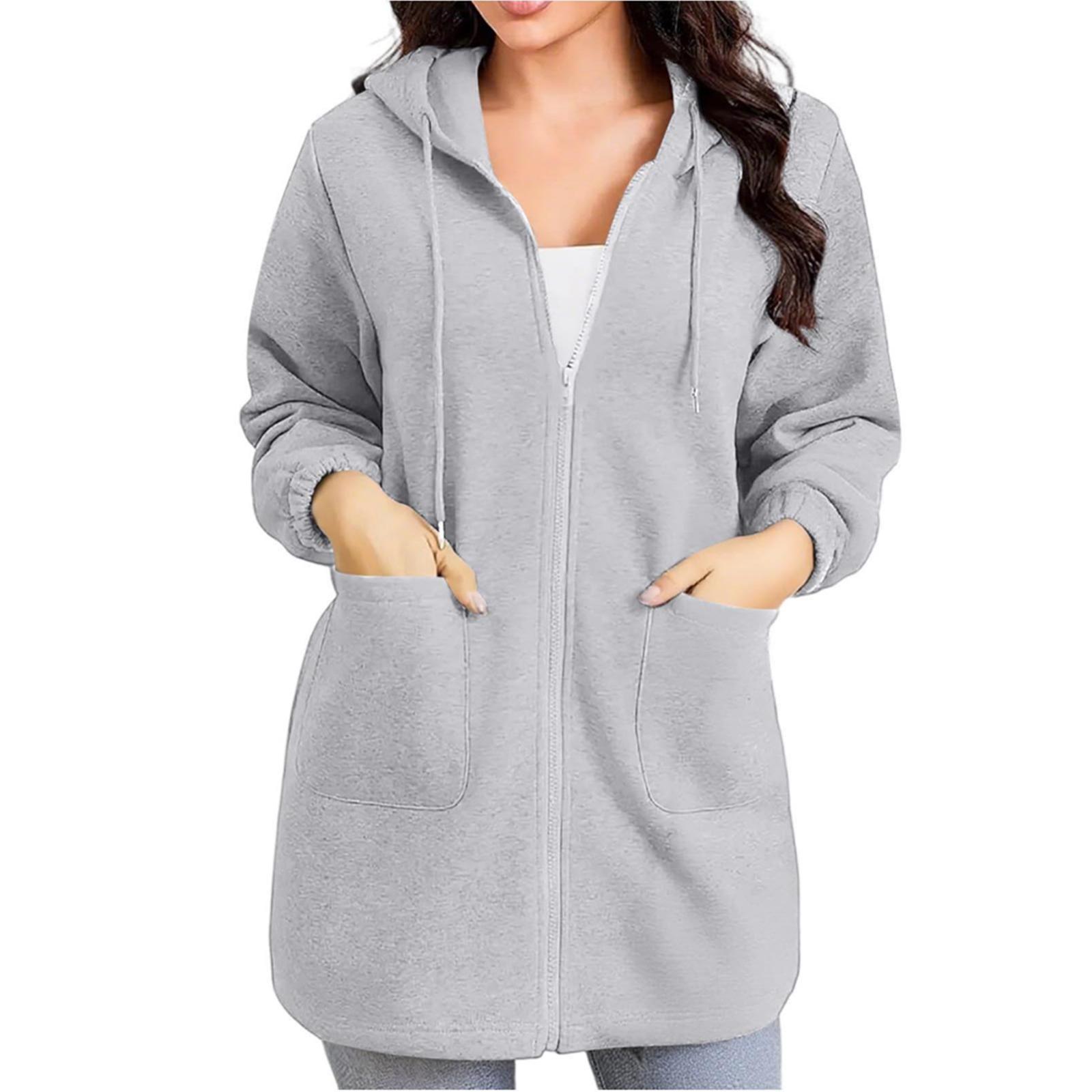 

Женская повседневная модная однотонная куртка на молнии свободного кроя с длинными рукавами XXL