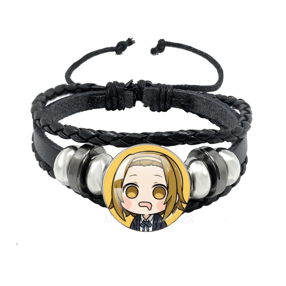 Anime K-ON Leather Bracelets Hirasawa Yui Akiyama Mio Tainaka Ritsu Multilayer Braided Black Bracelet Bangles Jewelry Gift