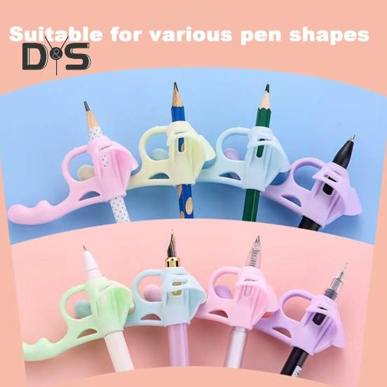 4Pcs Kids Pencil Holder Ergonomic Design Pen Corrector Pencils Practice Writing Silicone Finger Grips Pen Grip Aid