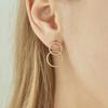 ELLE Jewelry Urban 14K GF Double Ring Combination Earrings ELGPEE457
