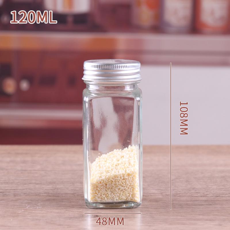 Transparent Glass Seasoning Jar with Open-Hole Lid for Kitchen Condiments