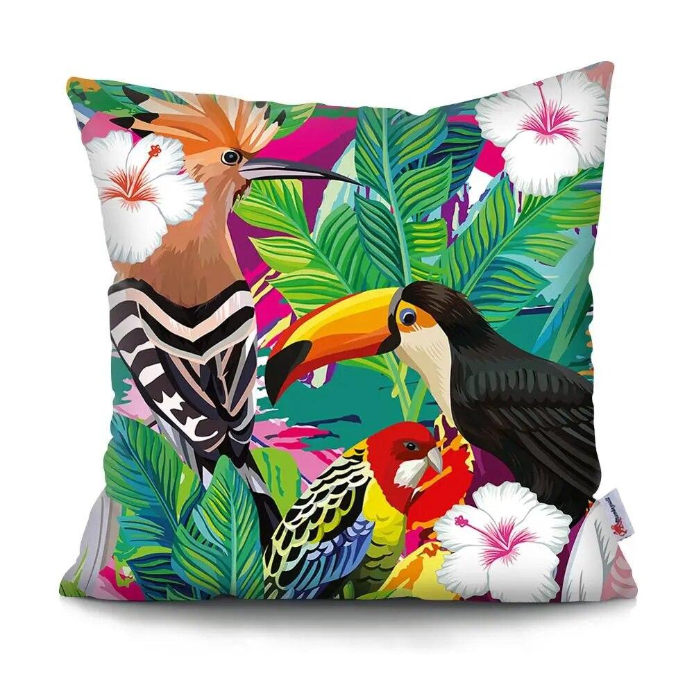45X45CM Flowers and Birds Series Pillow Living Room Sofa Car Office Waist Cushion  Cover  Bed Home Decoration