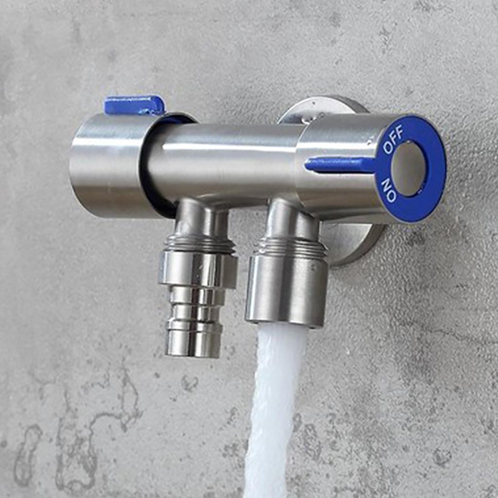 Dual Control Dual Use 3 Way Shower Water Diverter Valve Faucet Filling Angle Valves Washing Machine Bathroom Toilet Accessories