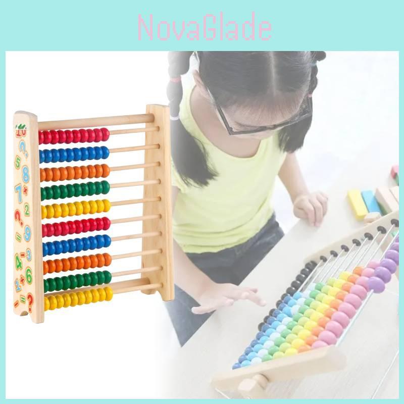 Cadre d'Abaque en Bois pour l'Éducation Précoce des Enfants avec Comptage à Dix Niveaux pour l'Apprentissage des Mathématiques et le Développement des Compétences