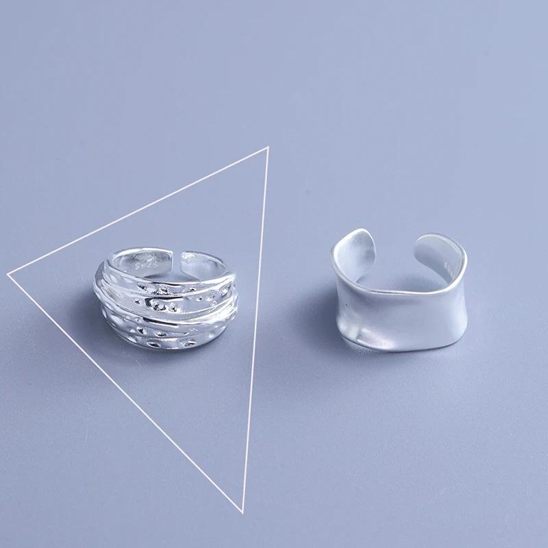 Nepravidelný prsten ze stříbra 925 pro ženy Geometrie Univerzální Minimalismus Doplňky Šperky Dárek