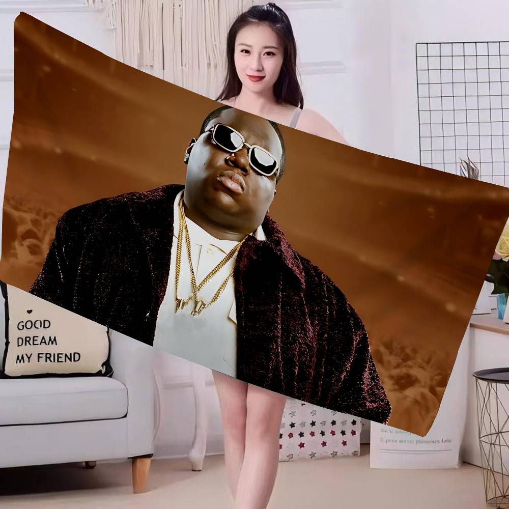 Biggie Smalls Music Album Anime Beach Swimming Towel Soft Absorbent Washcloth Children's Gifts for Kids Travel Camping Gym
