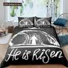 3D Jesus Duvet Cover Set Christian Sacred Jesus Polyester Bedding Set Cross Comforter Cover Suitable For Christian Jesus King