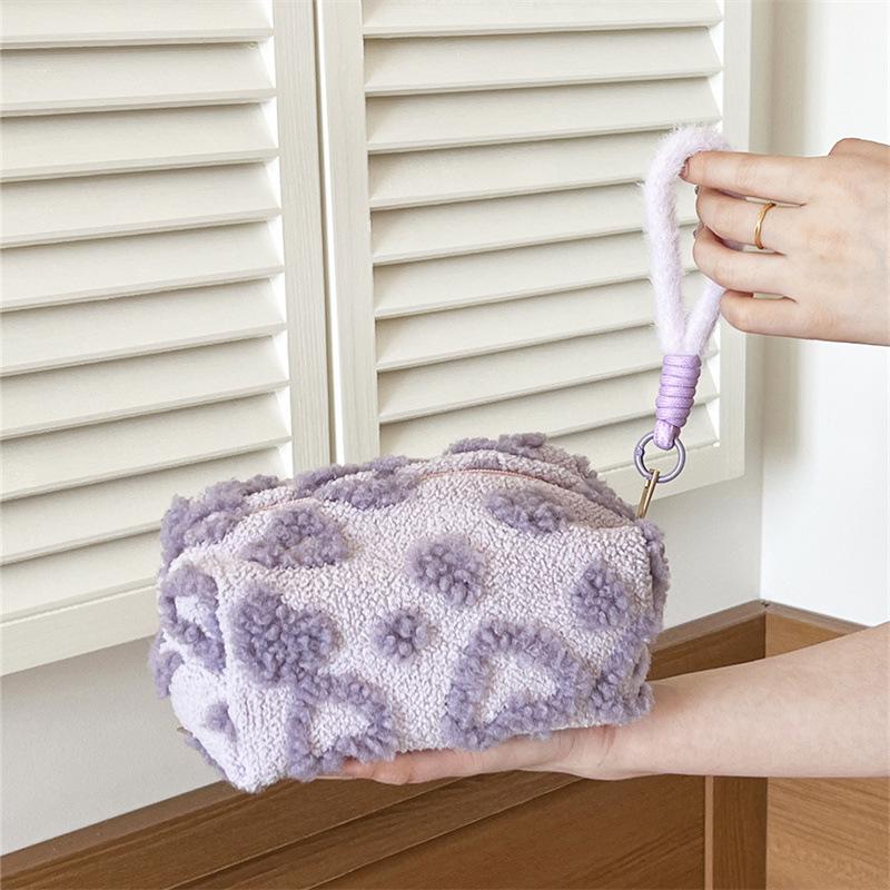 Sweet Girly Plush Large-Capacity Cosmetic and Toiletry Travel Bag