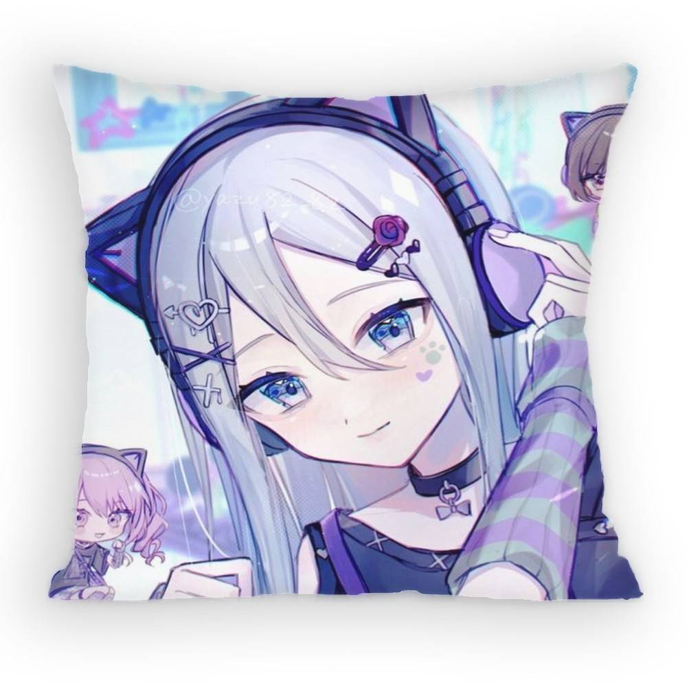 Project Sekai Yoisaki Kanade World Pillow Case Anti-Dustmite Pillowcase Invisible Zipper Silky Short Plush Sofa Cushion Cover