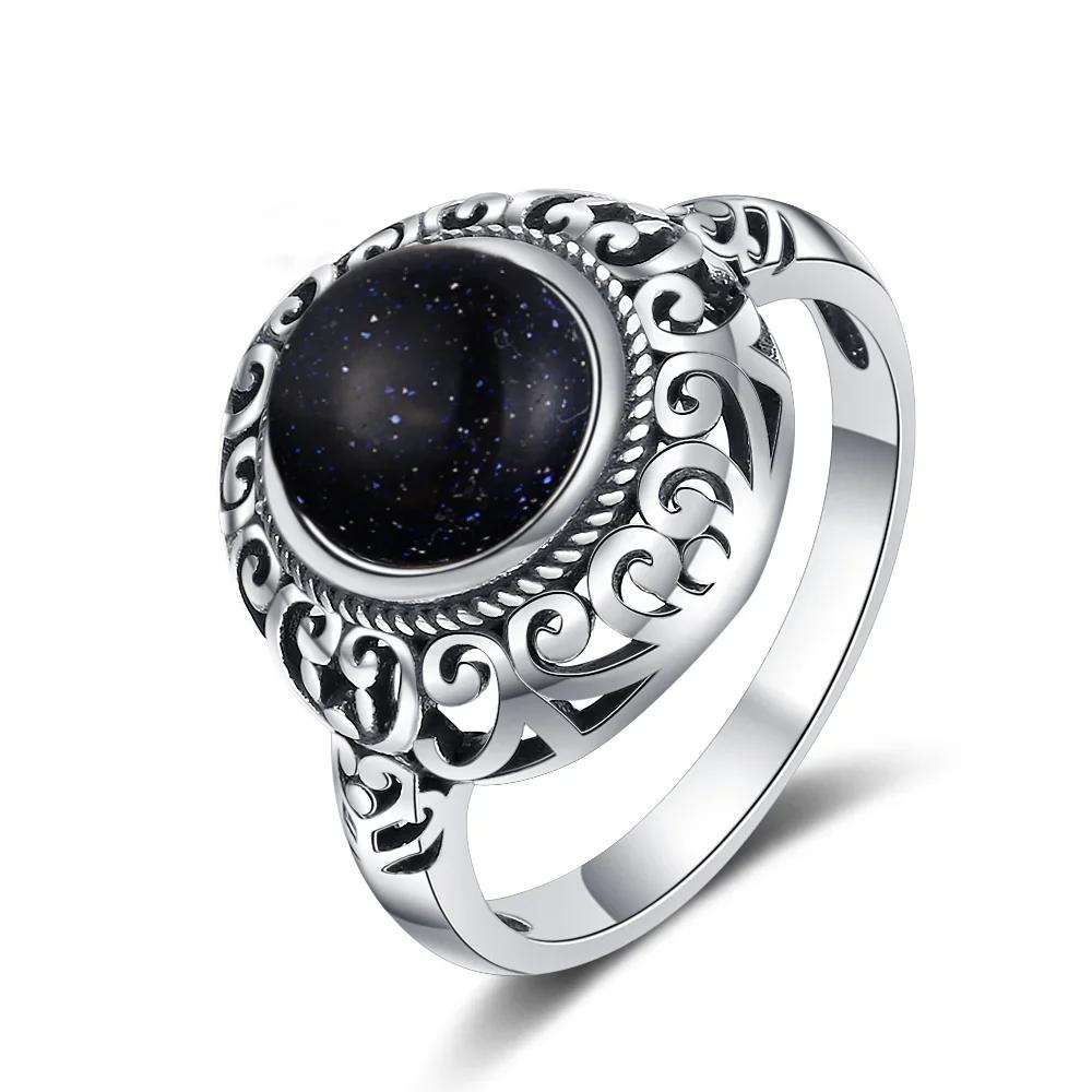 Vintage Filigree Gemstone Ring Set for Women, Antique CopperTone Amethyst Stone Boho Promise Ring Party Jewelry Gift
