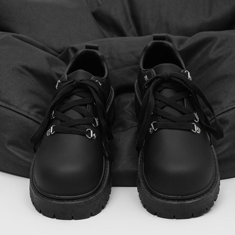 High Quality Men's Shoes 2026 New Carbon Black Derby Shoe Workwear Luxury Shoes Thick Soled Comfortable Casual Men Leather Shoes