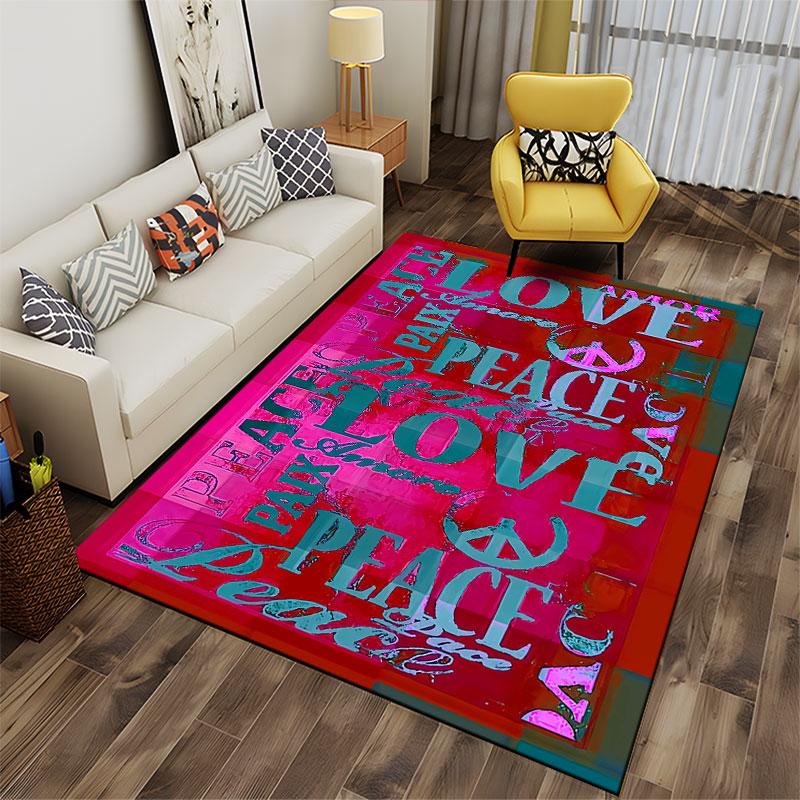 Love and Peace Word Pattern suitable as a non-slip mat for the living room or bedroom sofa
