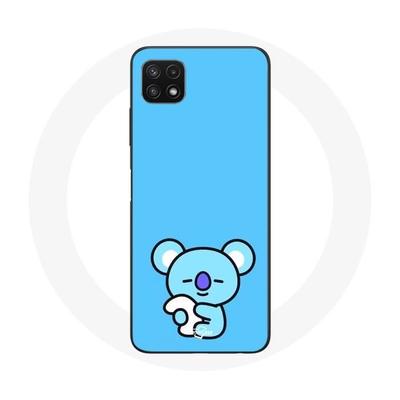 Coque Pour Samsung Galaxy A22 5G Bangtan BTS BT21 Koya RM Fond Bleu