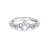 Korean Moonlight Lovers Adjustable Crown Couple Rings with Creative Moonstone Design
