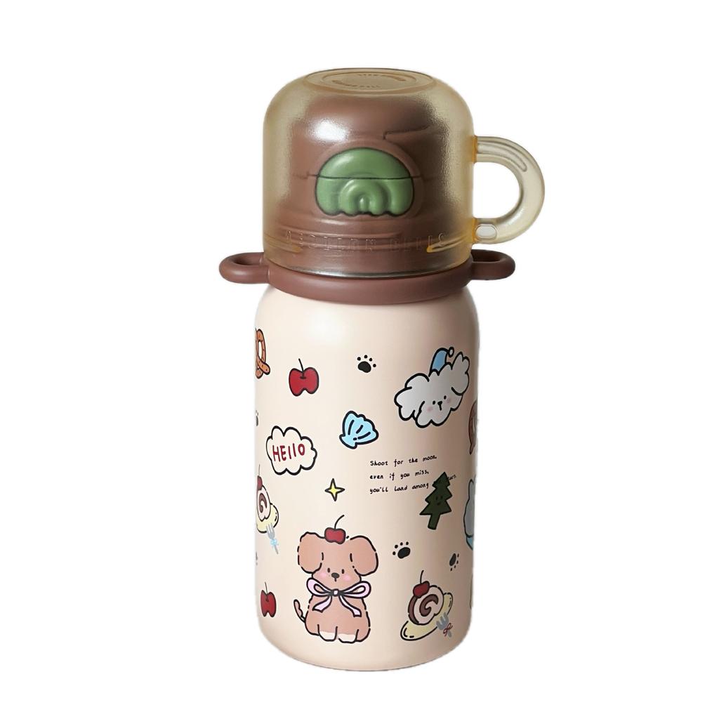 High-value Three-drink Thermos Cup, Anti-drop Stainless Steel Straw Cup, Large-capacity Household Student Sports Kettle for Men and Women