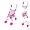 Baby Doll Stroller Pretend Play Little Girls Dollhouse Decoration Interactive Kids Push Cart Toy