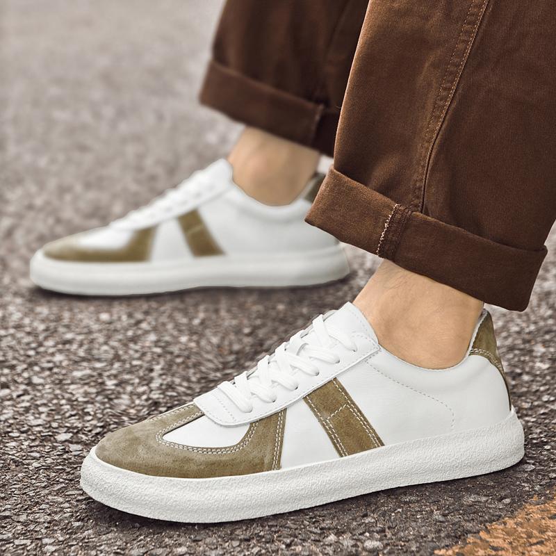 Fashion Classic Mens Casual Shoes New Genuine Leather Fashion Shoes Men Lace-Up Male Comfortable Driving Shoe All-match Mens Sneakers
