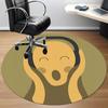 1pc Abstract Expression of Surprise Office Round Area Rug, Indoor Mat Suitable ForOffice, Under Office Chairs Bedroom Living Room Home Decor Room Deco