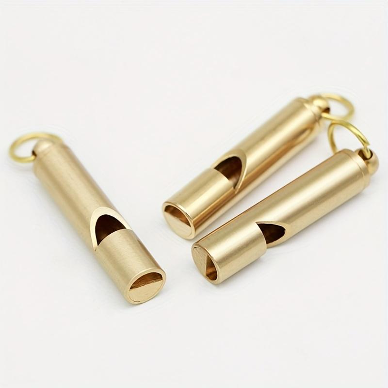 1Pcs Loud Emergency Survival Whistle - Heavy-duty Gold Construction with Clear Ring Buckle Design, Suitable for Outdoor Use, Camping, Lifeguards