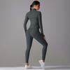 Auroth Zipper Long Sleeve Sportswear Women Workout Colthes Gym Running Shirts Push Up Fitness Tights Yoga Set