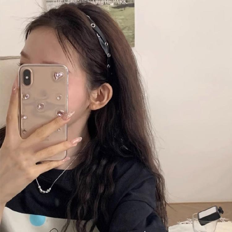 Spa Headband Twisted Leather Hairband Woman Makeup PU Leather Rock Headband