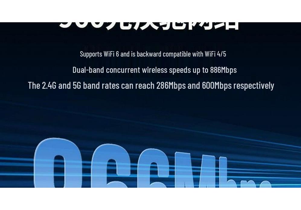 Driver-Free 5G Dual-Band WiFi 6 USB Network Adapter for Desktop Computers