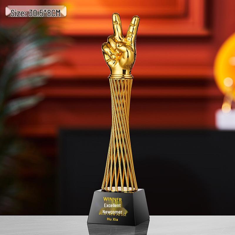 Gold, Silber, Bronze Sternburst Verdrehte Säule Trophäe - Firmen Gedenkpreis