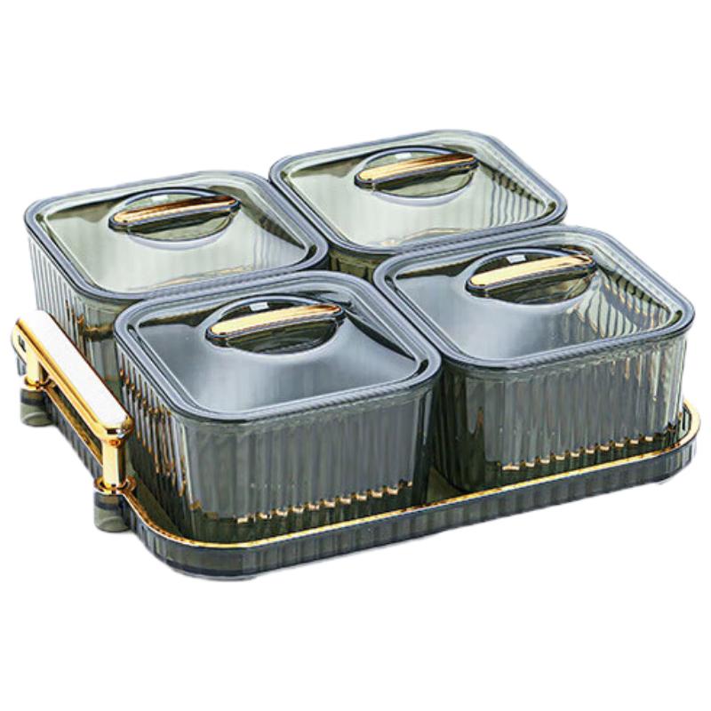 Huihuang Light Luxury Divided Glass Snack Platter