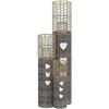 Candle Holders - VIDAXL - 3 Pcs - Grey - Wicker - Candle Lantern - Dimensions 15x50 Cm