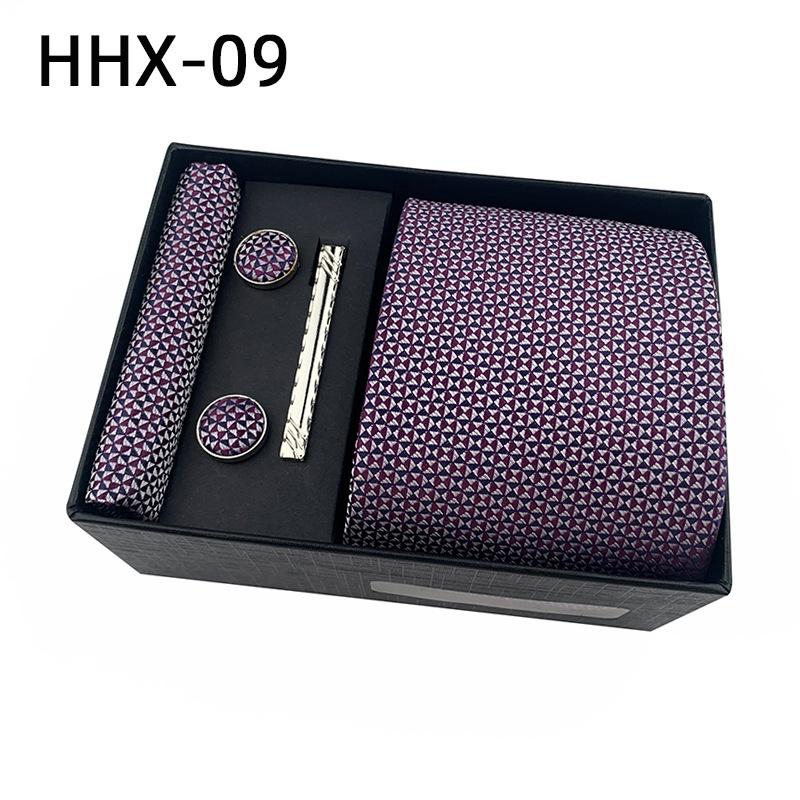 Paisley Men'S Tie Square Cuff Tie Clip Gift Box Set Business Casual Tie Black Gift Box