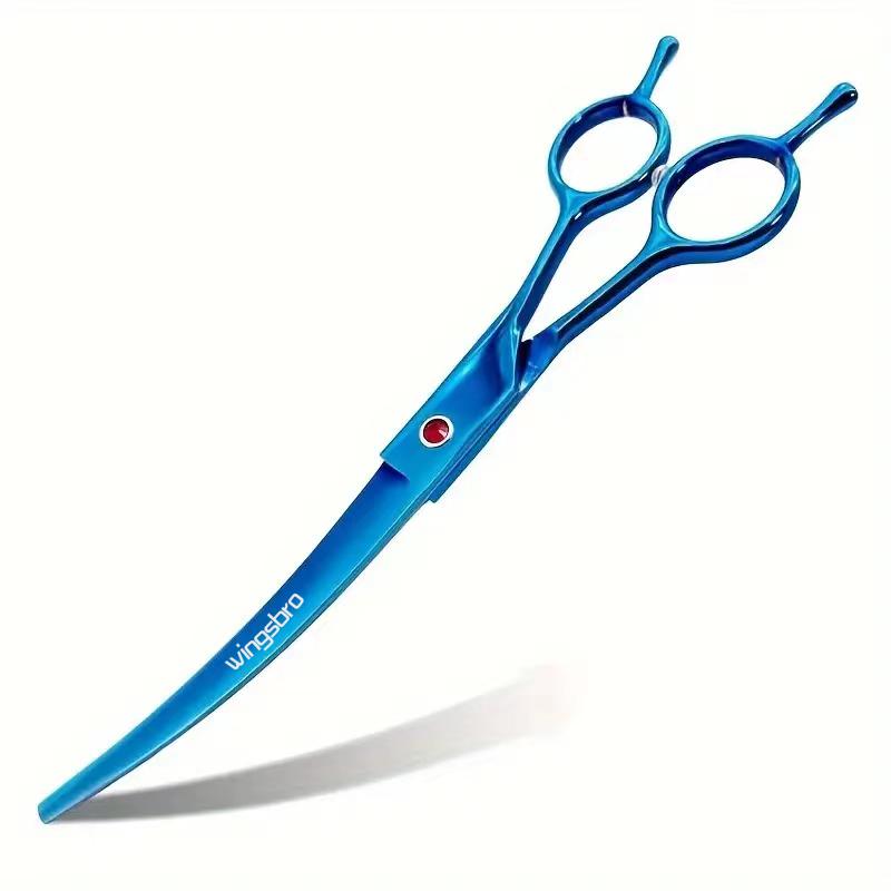 7.5 inches Double-tailed Up Curved Scissors for Pet Grooming, Professional Hair Trimming Shears