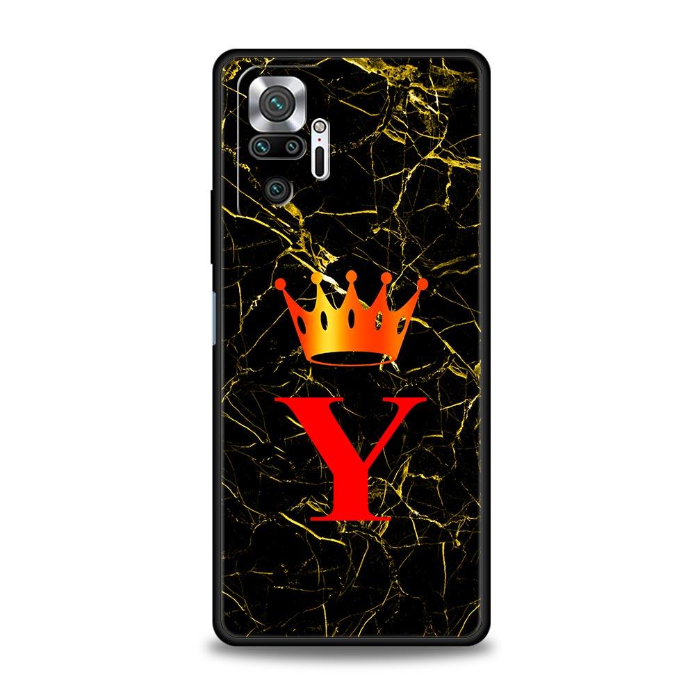 Marble Letter Phone Case Cover for Redmi 14C 10C Note 15 14 13 12 10 11 K40 Pro Plus 5G Soft TPU Shockproof Shell Fundas Capas