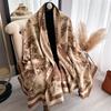 Winter Women'S Scarf Cashmere Luxury  Forest Animal Jacquard Thickened Warm Shawl Cashmere Cloak Scarf Ladies